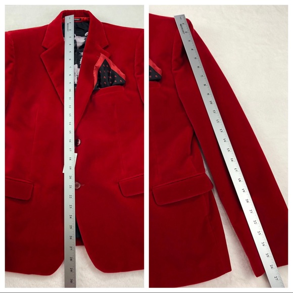 Alexander Mcqueen Velvet Blazer Jacket Red Sz 38R - Picture 7 of 8